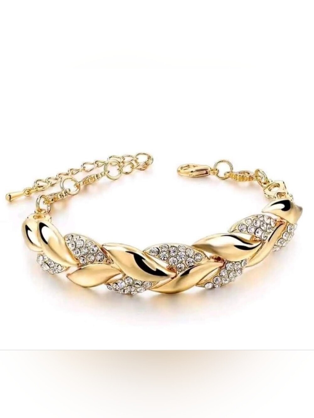 NWOT Gold Crystal Link Bracelet - Women Jewelry
